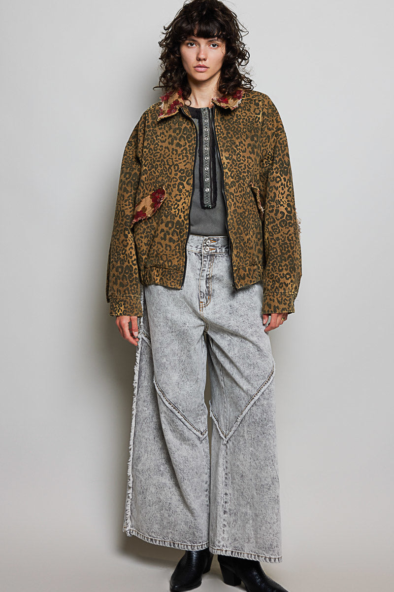 MOCHA LEOPARD FLORAL JACKET