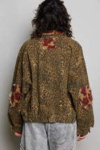 MOCHA LEOPARD FLORAL JACKET