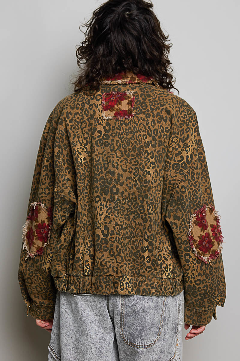 MOCHA LEOPARD FLORAL JACKET