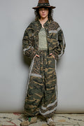 OLIVE CAMO BUTTON UP JACKET