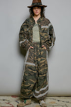 OLIVE CAMO BUTTON UP JACKET