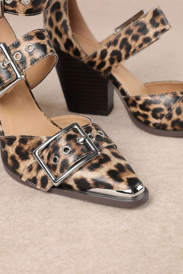 RIGHT ON POINT HEEL--LEOPARD
