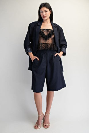 OVERSIZED DOUBLE BREASTED JACKET--NAVY