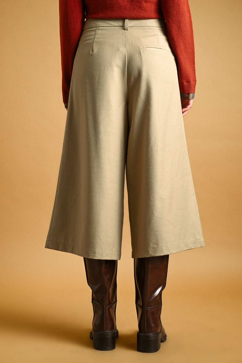 PLEATED DETAIL BERMUDAS--SAND