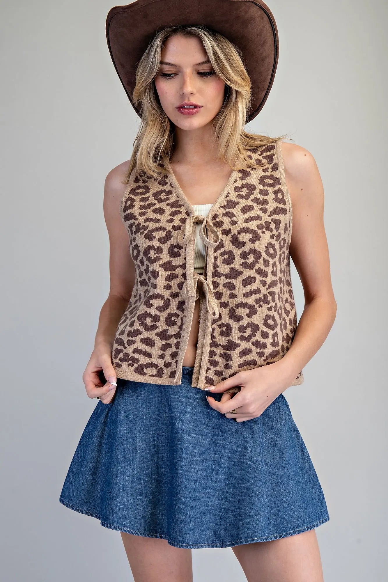 MINERAL WASHED SKORT--DENIM