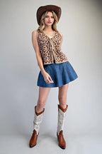 MINERAL WASHED SKORT--DENIM