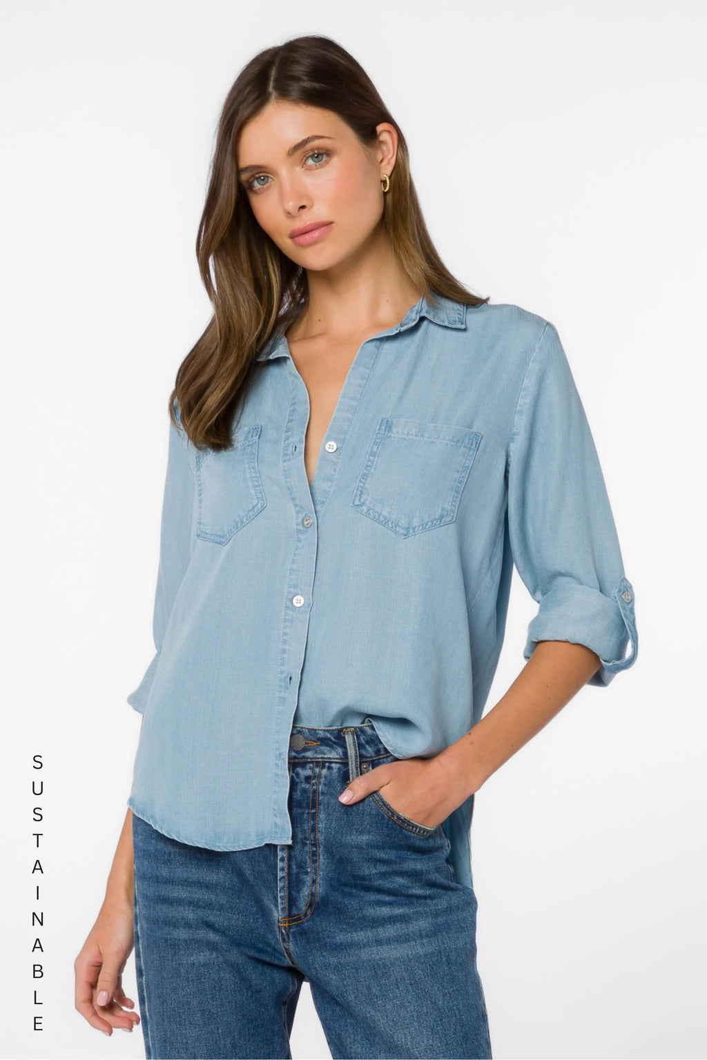 VELVET HEART SIRENA TENCEL TOP--CLASSIC INDIGO