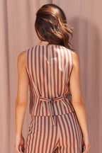 STRIPED BUTTON VEST