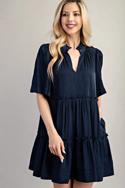 DOLL ME UP BABYDOLL DRESS--NAVY