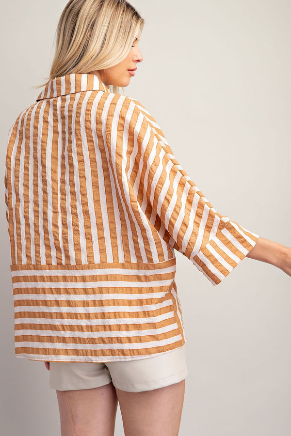 WHAT'S NEXT OVERSIZED TOP--CAMEL