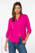 VELVET HEART SIRENA TENCEL TOP--FUCSHIA FLAMBE