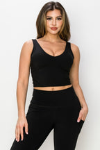 FITTED ACTIVEWEAR TANK--BLACK