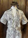 HABITUAL SNAKESKIN PULLOVER TOP--BROWN MIX