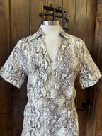 HABITUAL SNAKESKIN PULLOVER TOP--BROWN MIX