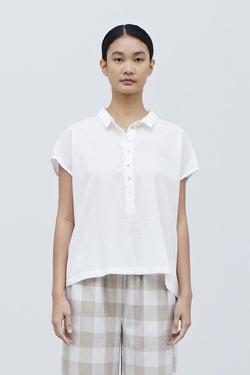 SHORT SLEEVE BOXY TOP--WHITE