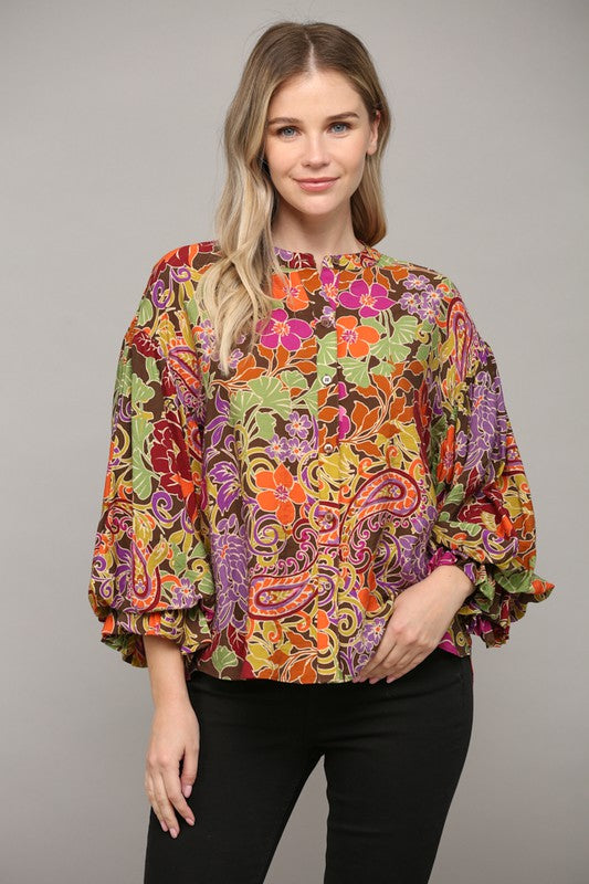 CURVY--ALL THE FALL FLORAL TOP