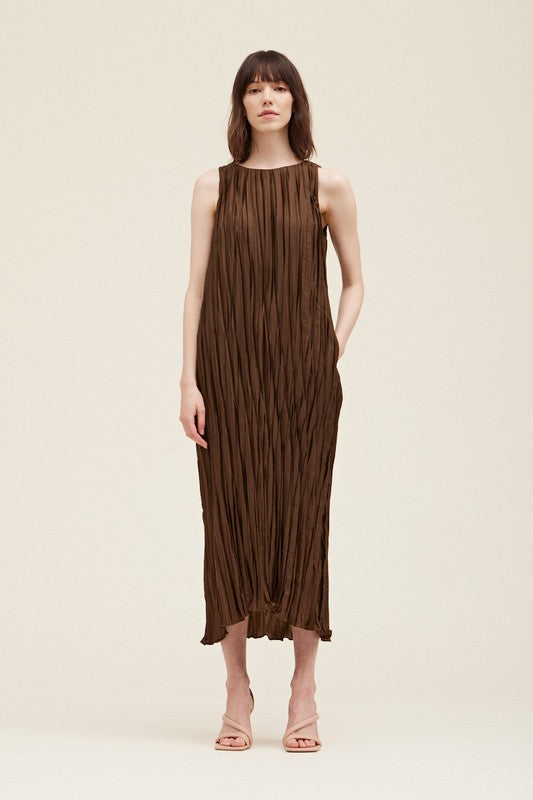 ALL THE THINGS DRESS--DK. BROWN