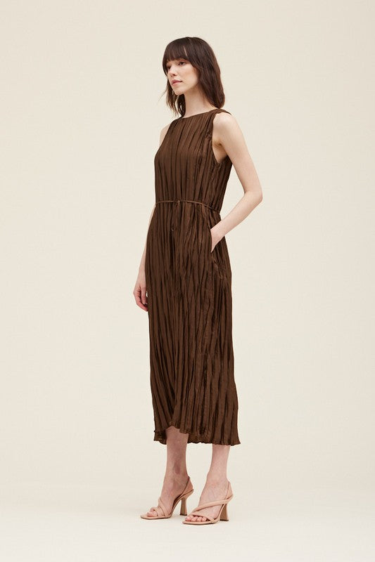 ALL THE THINGS DRESS--DK. BROWN