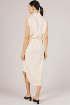 SCUBA MODAL MIDI SKIRT--EGGSHELL