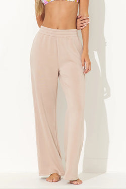 CLOUD FLEECE WIDE LEG PANT--NUDE