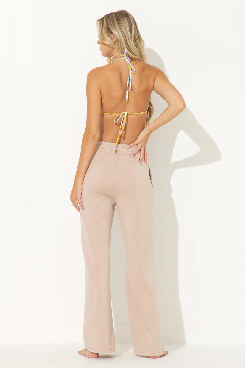 CLOUD FLEECE WIDE LEG PANT--NUDE