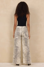 VINTAGE HAVANA DISTRESSED LEOPARD WASHED WIDE LEG JEAN
