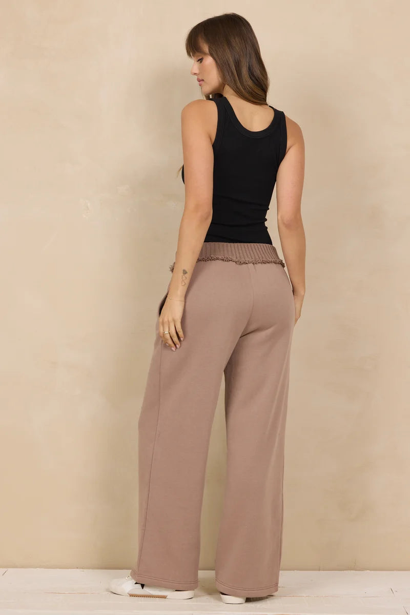 VINTAGE FLEECE PANT RIB DETAIL--MOCHA LATTE