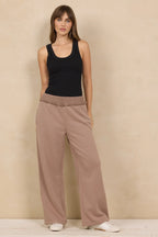 VINTAGE FLEECE PANT RIB DETAIL--MOCHA LATTE