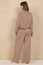 VINTAGE FLEECE CARDIGAN--MOCHA LATTE