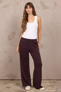 VINTAGE HAVANA MAROON LUXE CLOUD WIDE LEG PANT