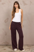 VINTAGE HAVANA MAROON LUXE CLOUD WIDE LEG PANT