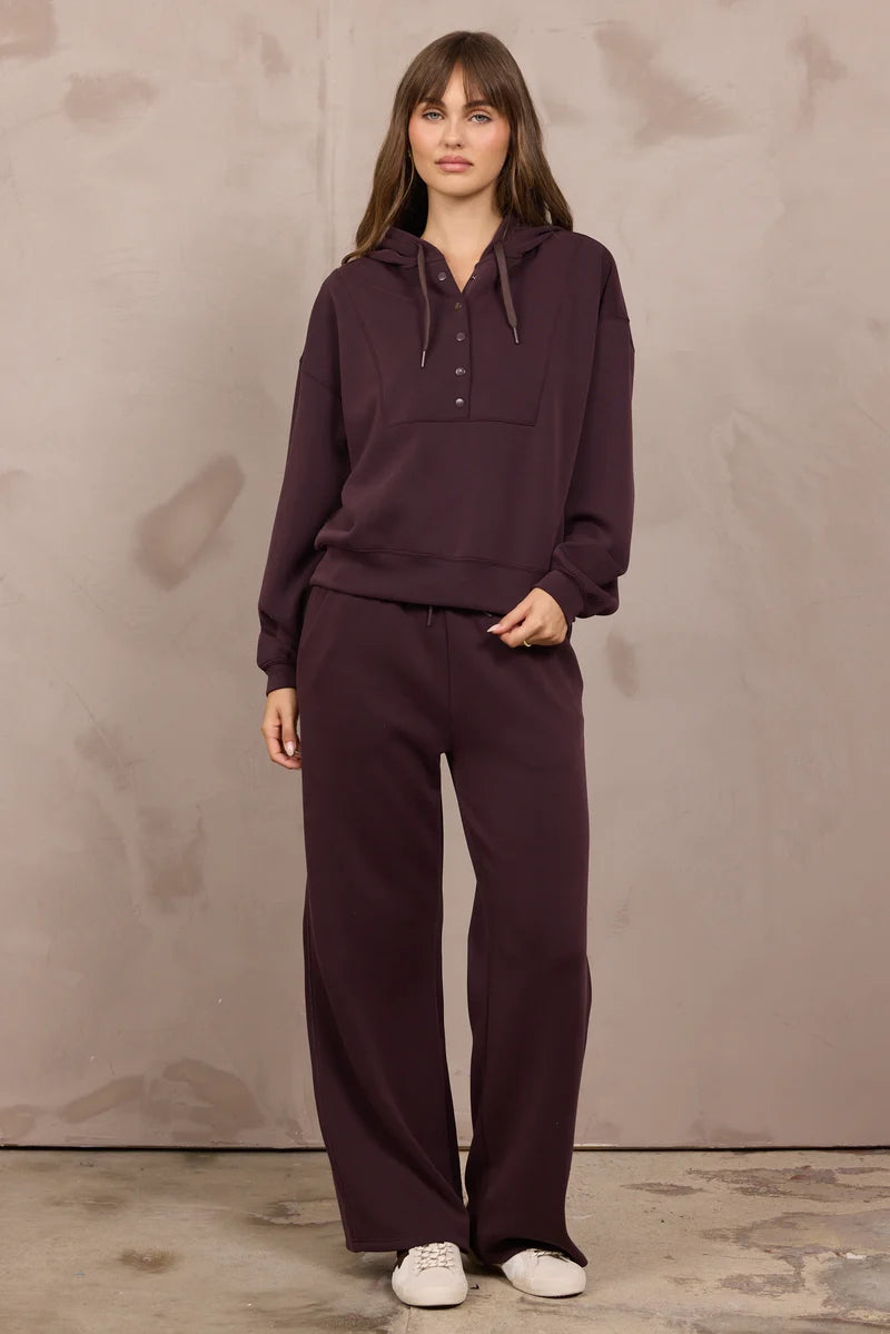 VINTAGE HAVANA MAROON LUXE CLOUD SNAP HOODIE