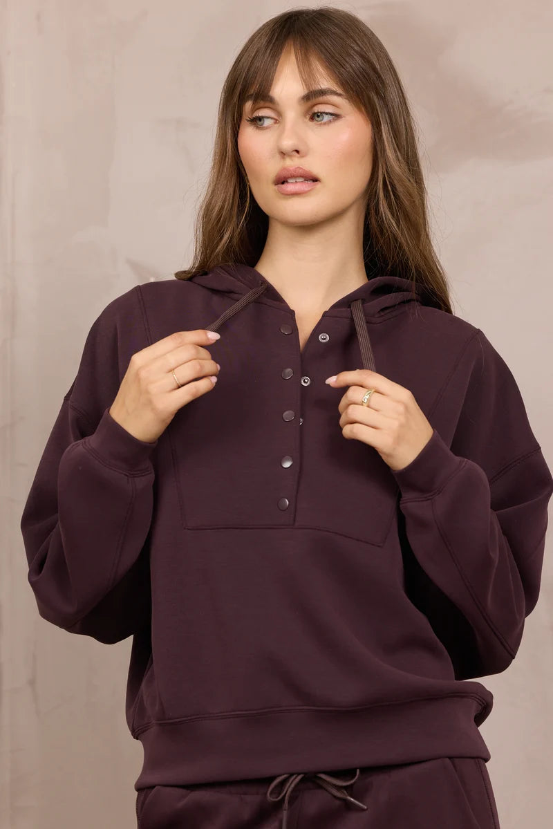 VINTAGE HAVANA MAROON LUXE CLOUD SNAP HOODIE