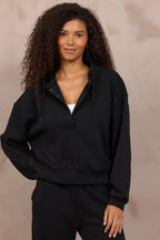 VINTAGE HAVANA BLACK LUXE SNAP HOODIE