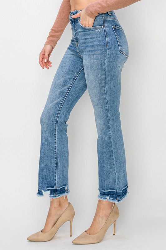 RISEN HIGH RISE CROP FLARE JEANS