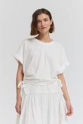 SIZE SCRUNCH TEE--WHITE