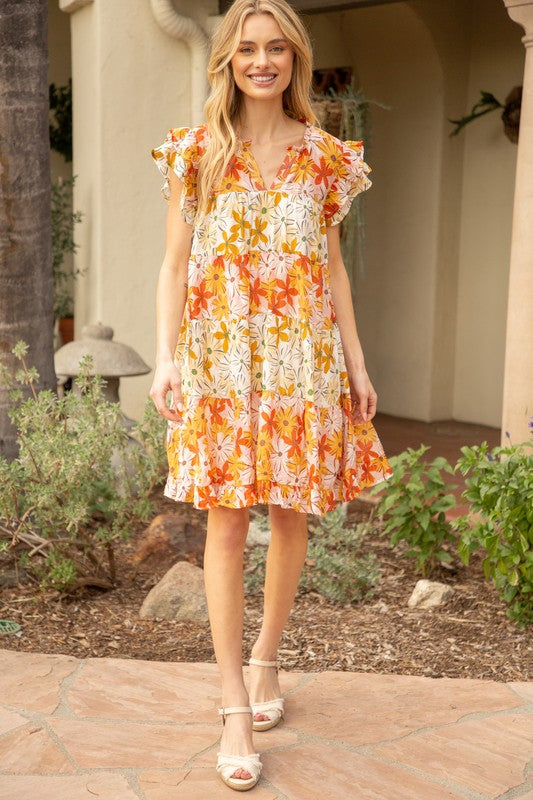 FLORAL MULTI TIERED DRESS