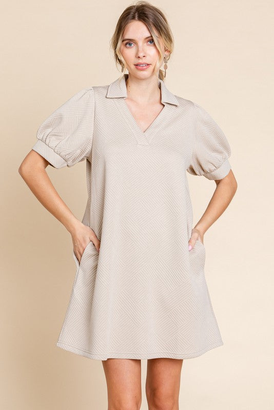 ANYWHERE WITH YOU RELAXED DRESS--BEIGE