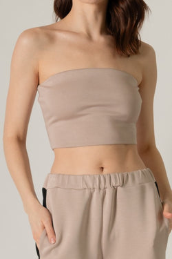 SCUBA MODAL TUBE TOP--TAUPE