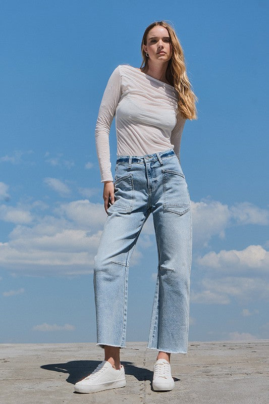 VERVET SUPER HIGH RISE BARREL JEANS