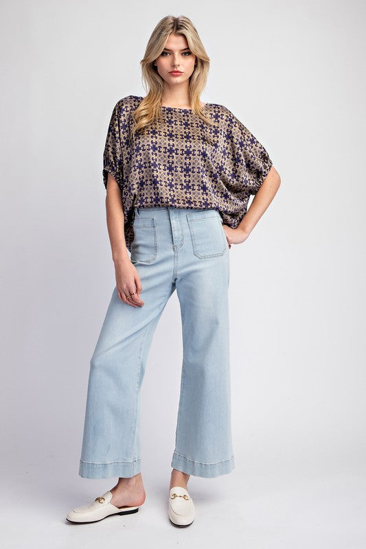 ALL CLASS OVERSIZED TOP--BLUEBERRY