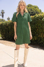 TRUE CLASS TWEED DRESS--KELLY GREEN