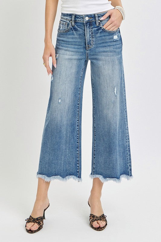 RISEN HIGH RISE ANKLE FLARE JEANS