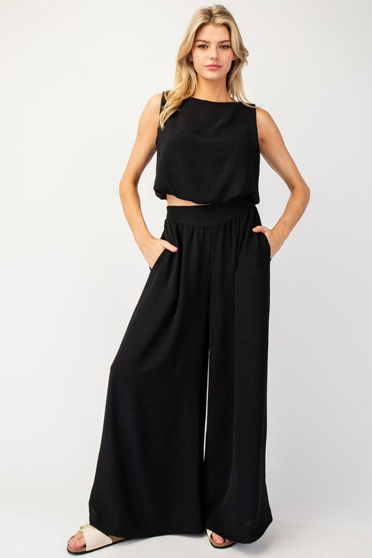 TALKING TO YOU HIGH WAIST WIDE LEG PANTS