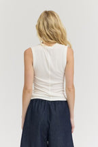 RIBBED TANK TOP--WHITE