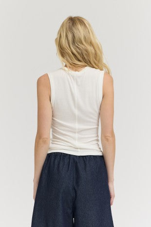 RIBBED TANK TOP--WHITE