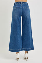 RISEN TUMMY CONTROL ELASTIC BAND HIGH RISE CROP JEANS