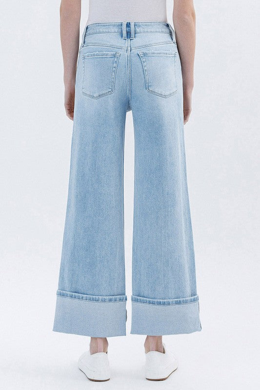 FLYING MONKEY--SUPER HIGH RISE CUFFED WIDE LEG