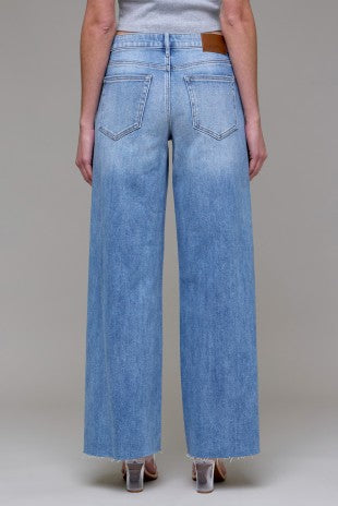 HIDDEN MID RISE WIDE LEG JEANS