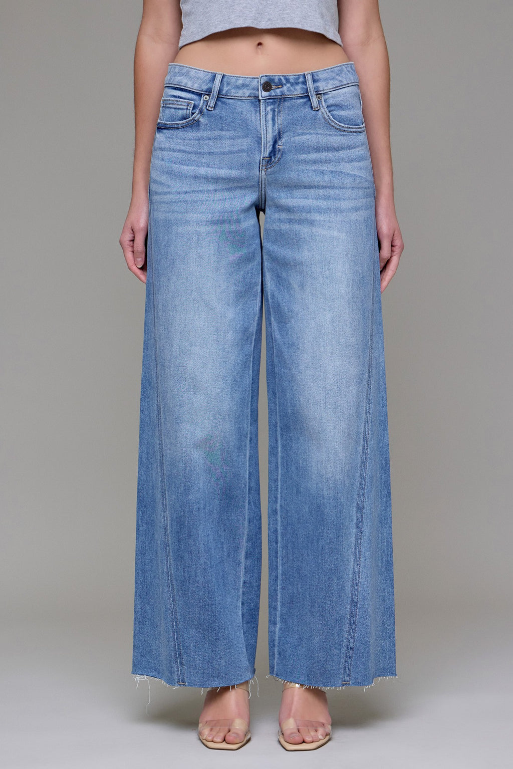 HIDDEN MID RISE WIDE LEG JEANS